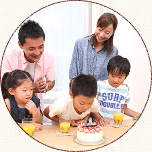 誕生日ケーキの写真